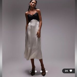 midi dress in black and white